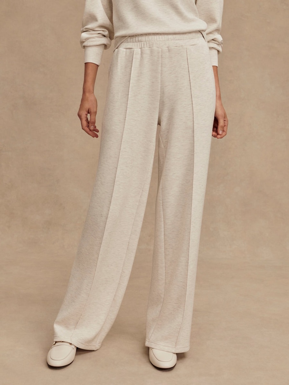 Varley Double Soft The Wide Leg Pant 30 Size Medium Color Ivory Marl